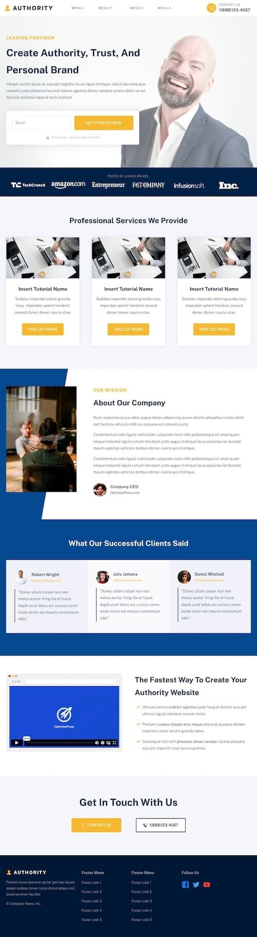 Authority - Landing Page