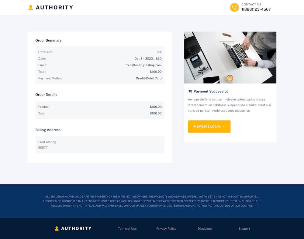 Authority-Order-Summary-Page