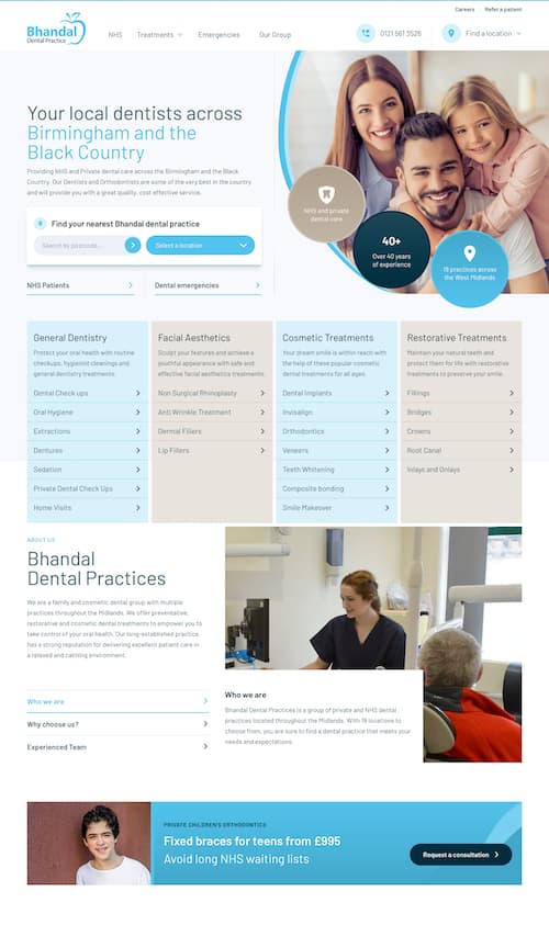 Bhandal Dental Practices Website