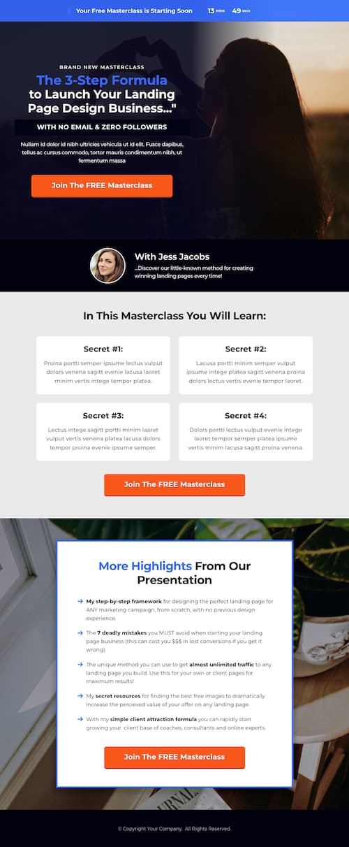 Bold Masterclass Webinar Registration 2 Page