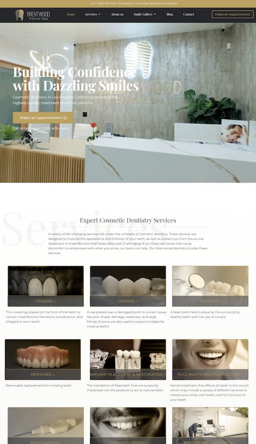 Brentwood Dental Spa Website