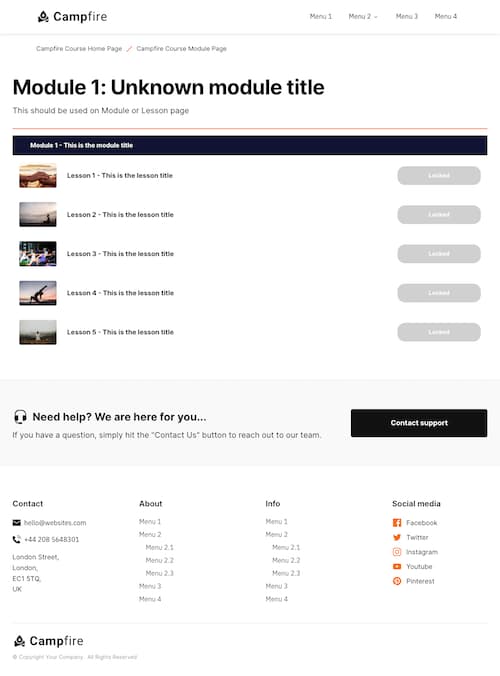 Campfire Course Module Page