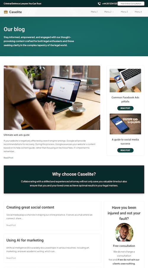 CaseLite Blog Home Page