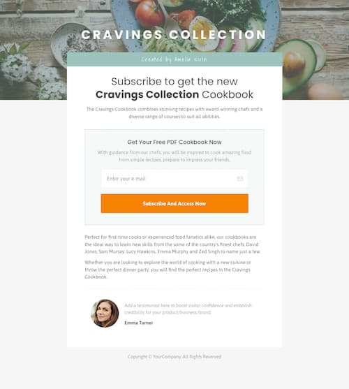 Cookbook Optin Page
