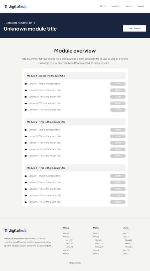 DigitalHub Course Module Page