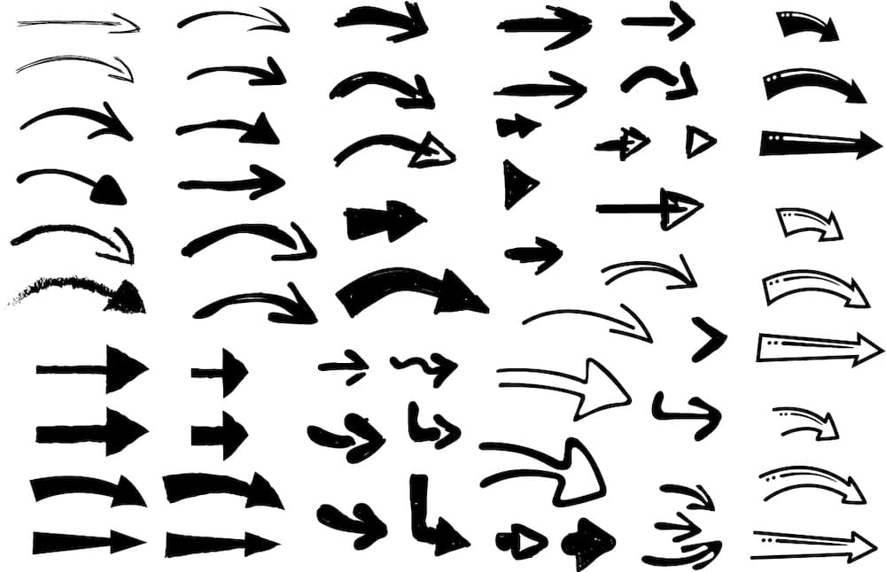 Hand drawn arrows designs