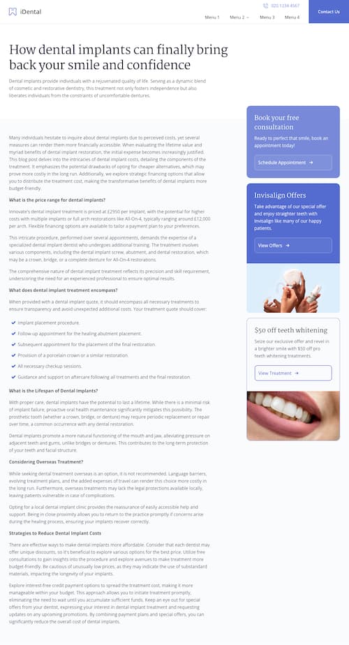 iDental Blog Single Post Page