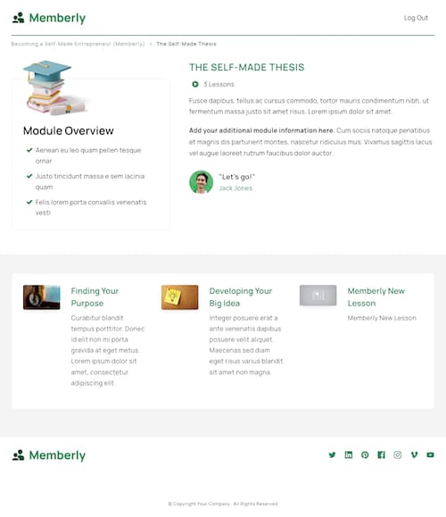 Memberly Course Module Page