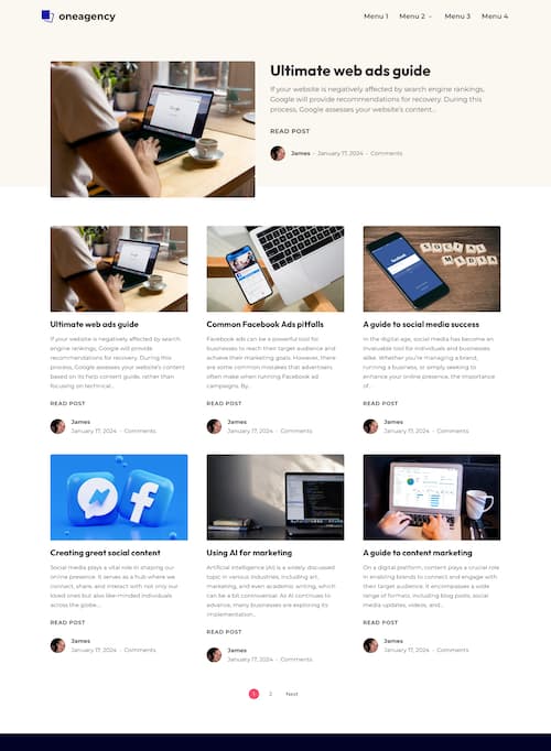 OneAgency Blog Home Page
