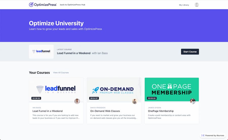 Optimize University Dashboard