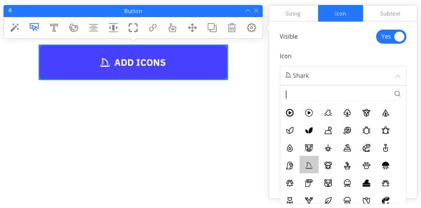 Add icons to buttons for grabbing attention