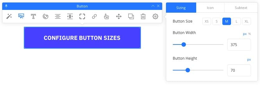 Customize button size easily