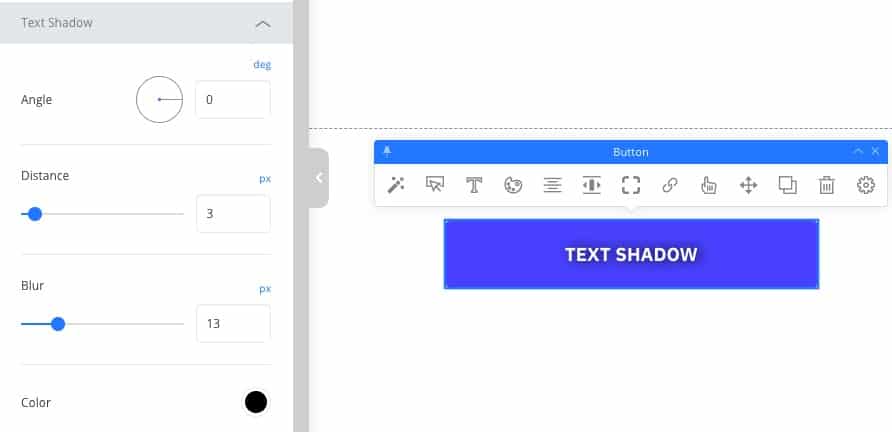 Add shadows to button text