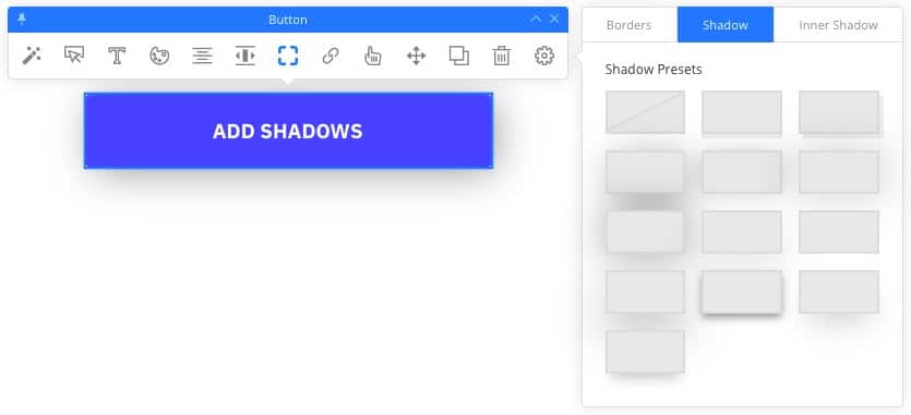 Customize button shadows