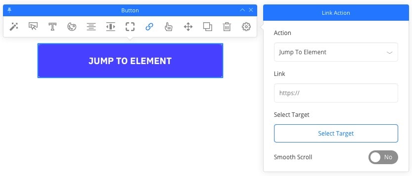 Jump to anywhere on page from button