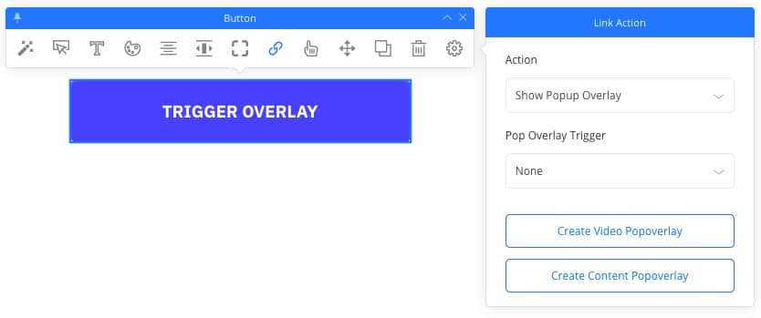 Trigger popup overlays from buttons