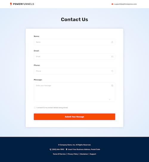 PowerFunnels - Contact Page