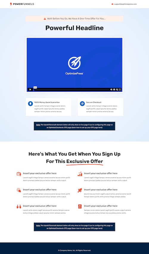 PowerFunnels - Upsell Page