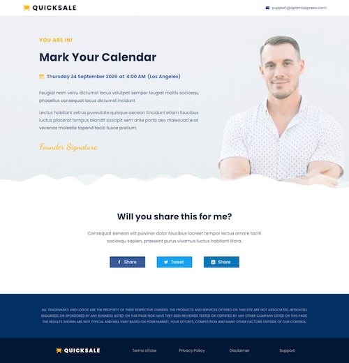 QUICKSALE - Webinar Thank You Page