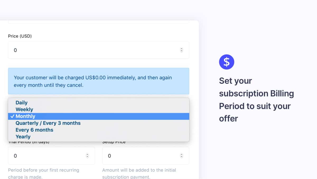 Customize your subscription billing period