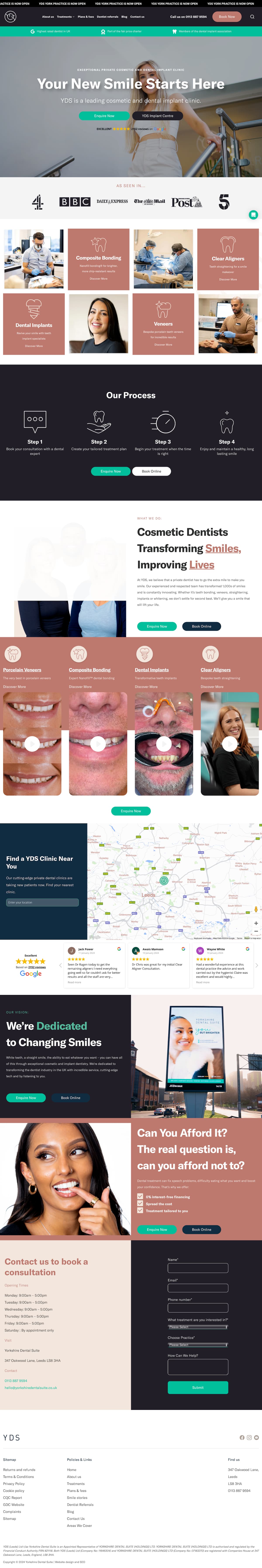 Yorkshire Dental website example