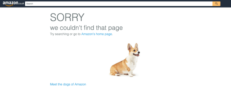 Amazon's 404 error page