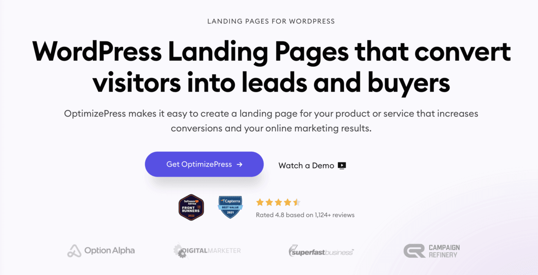 Best landing page builder- OptimizePress