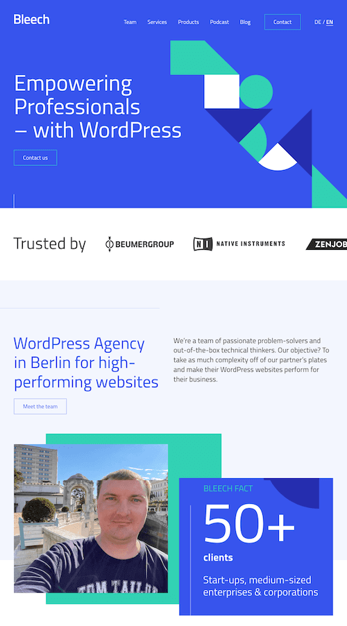 Bleech Agency Landing Page