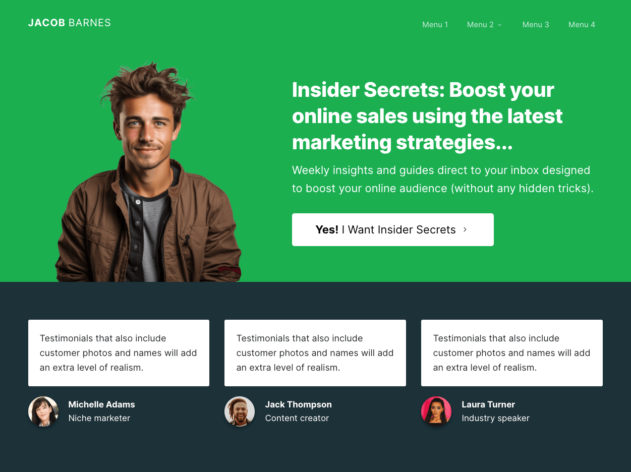 Bright Personal Landing Page