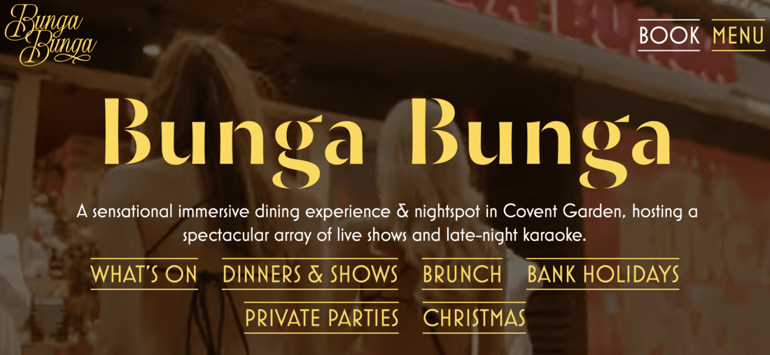 Bunga Bunga - Small business website examples