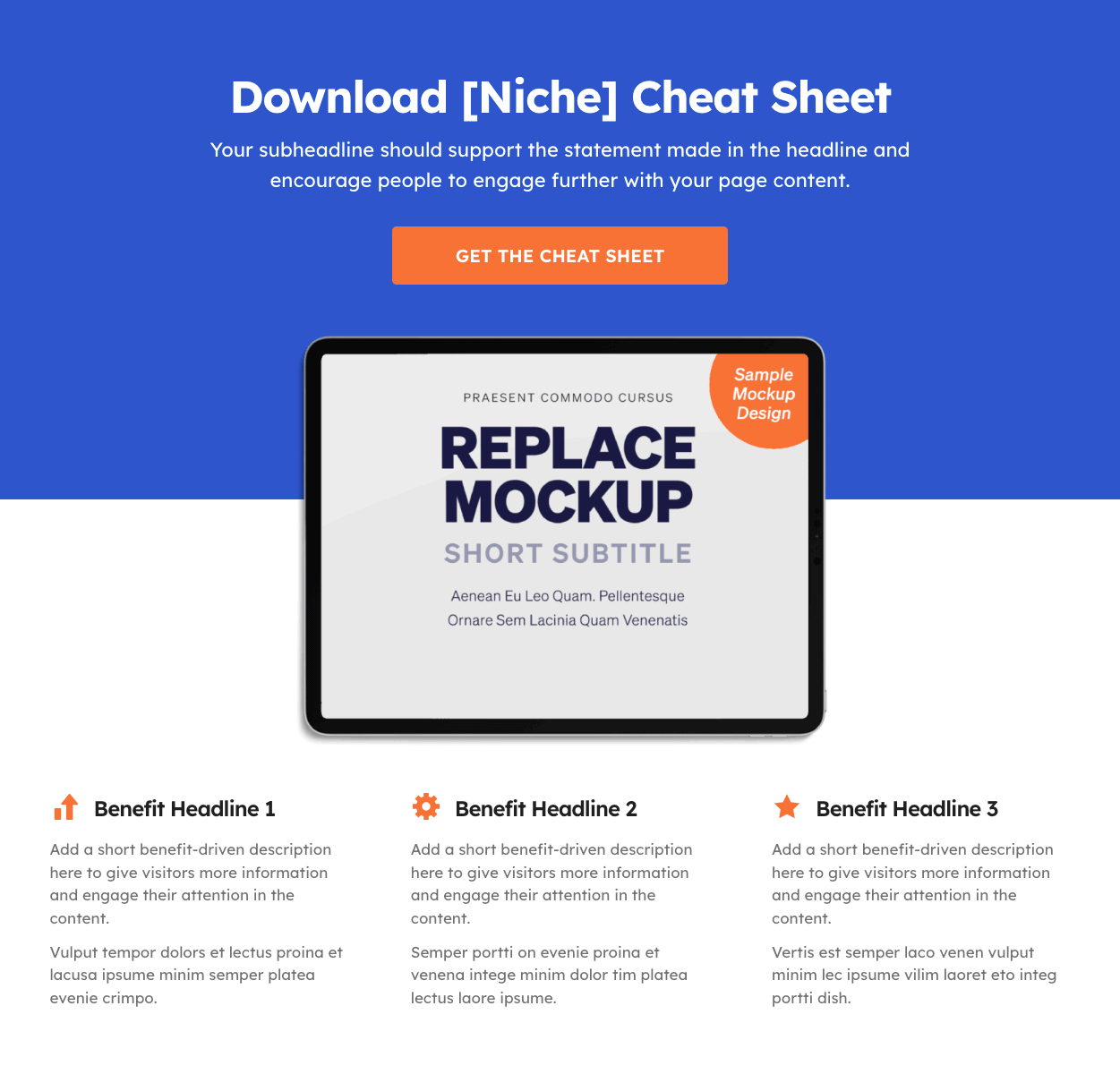 Cheat Sheet Landing Page