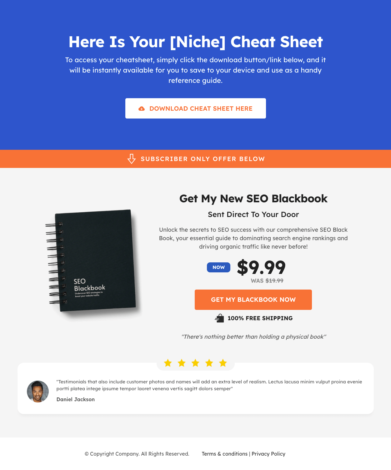 Cheatsheet Thank You Page Template