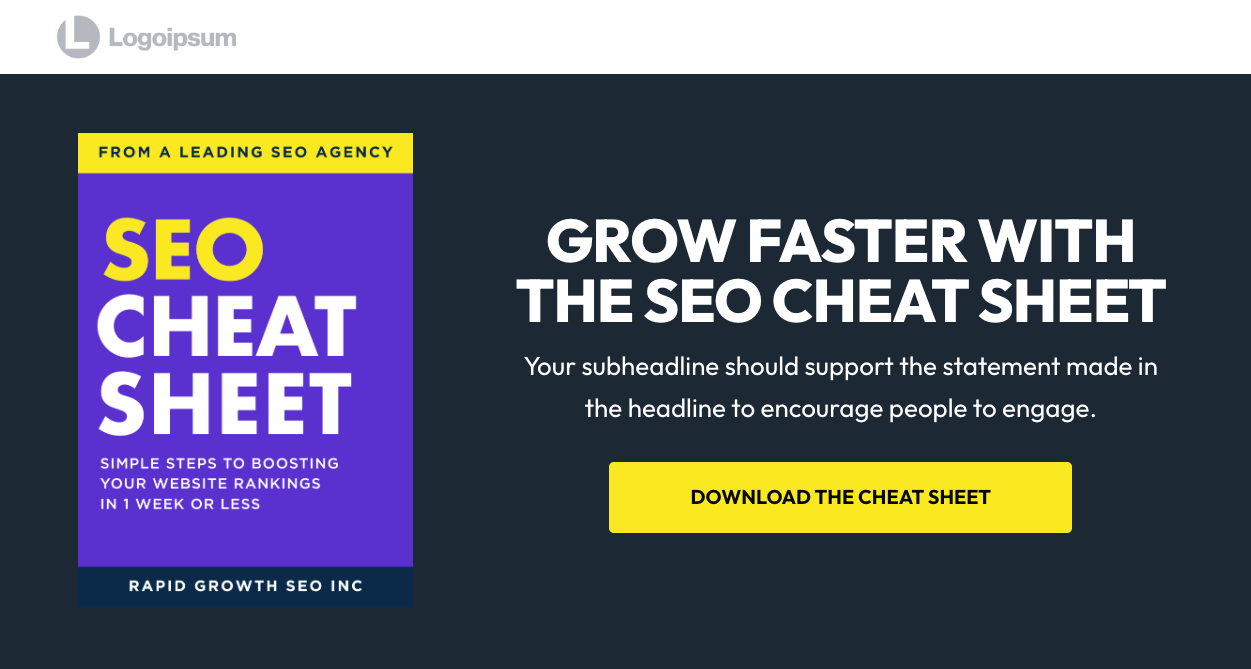 Coaching Cheat Sheet Download Landing Page