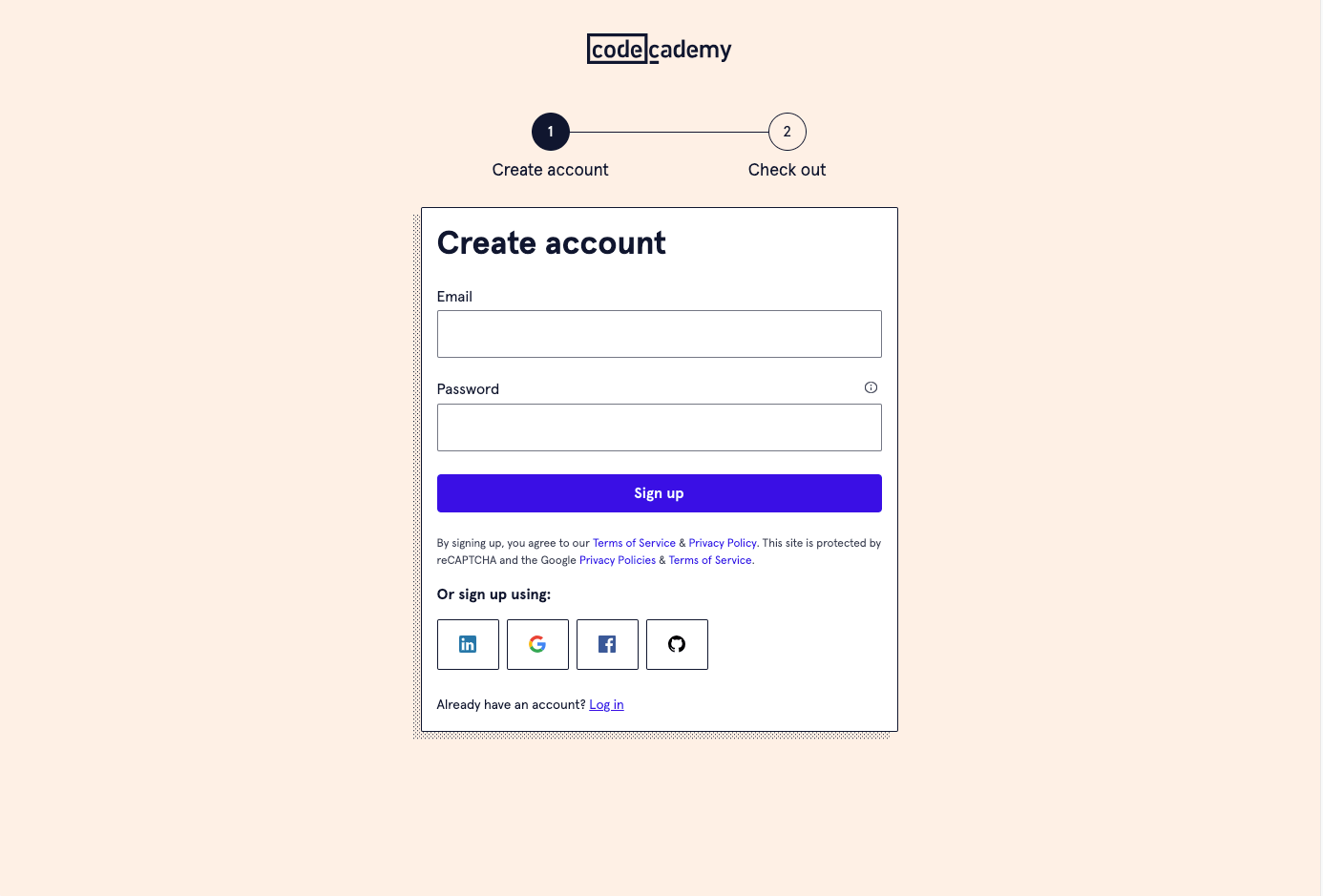 CodeAcademy Checkout Page