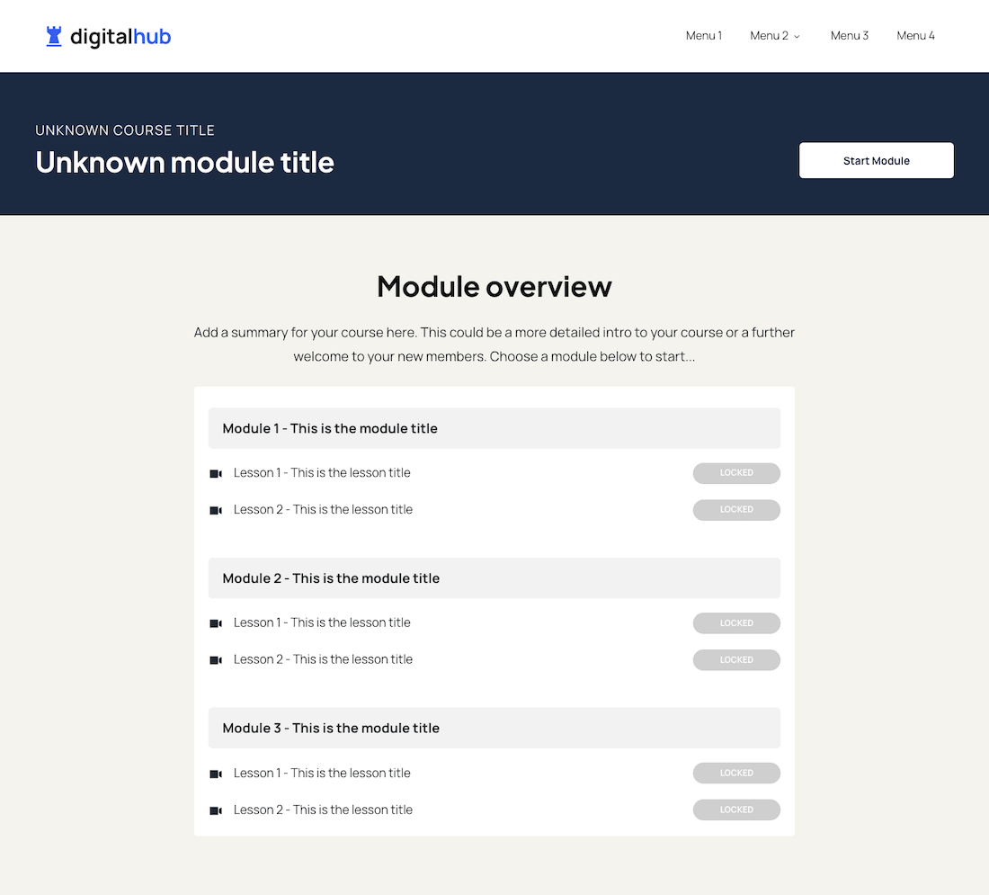 Course Module Page