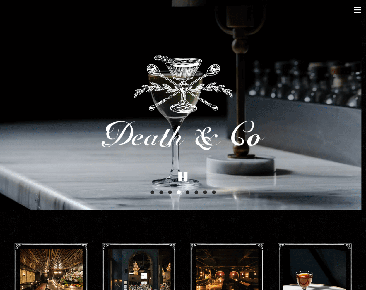 Death & Company Bar Landing Page