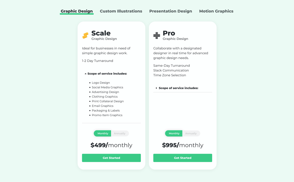 Design Pickle Subscription pricing