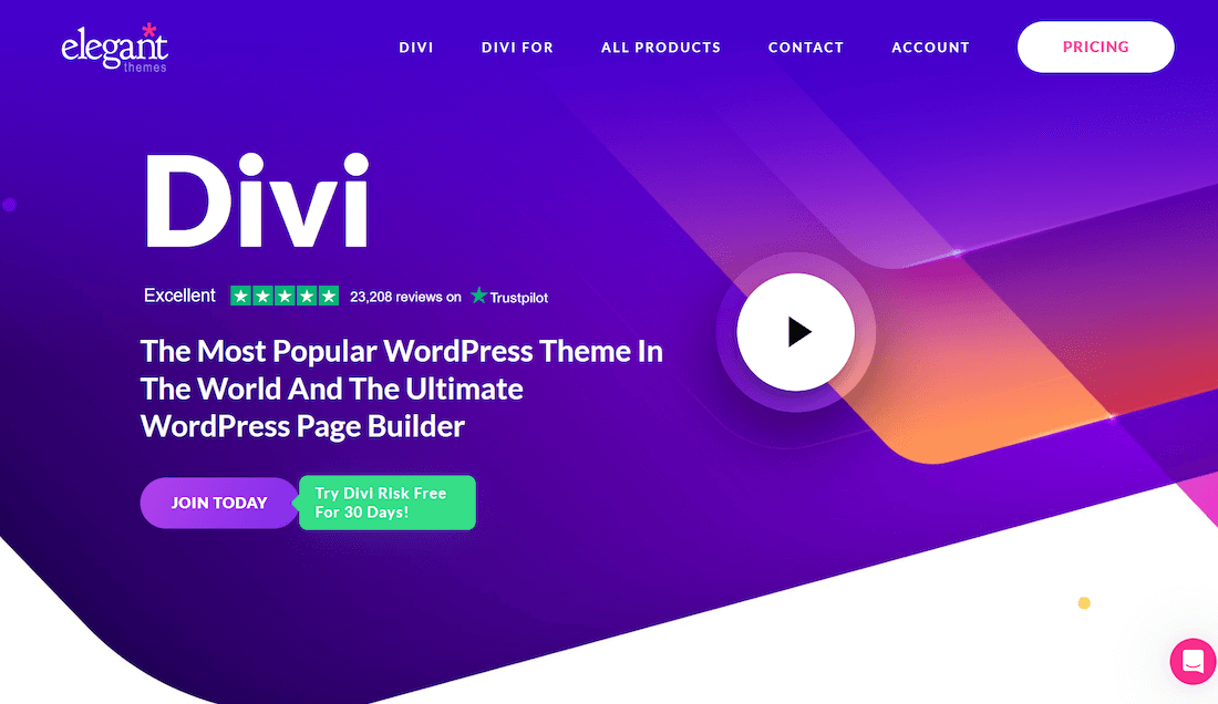 Divi Homepage - Divi vs Elementor