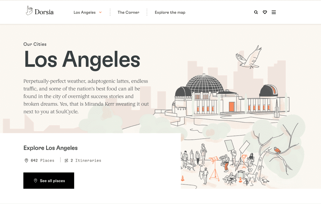 landing page illustration - Dorsia