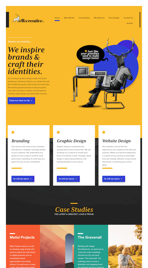 Elk Creative Agency Landing Page