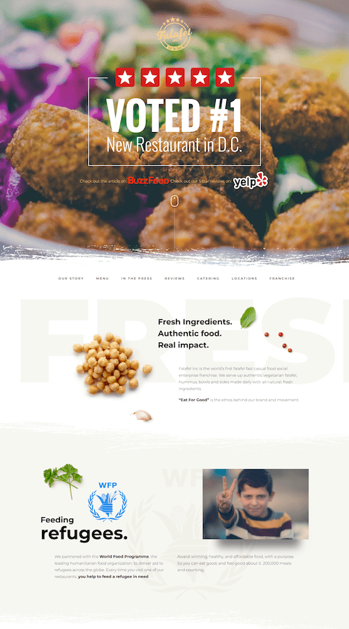 Falafel Inc Restaurant Landing Page