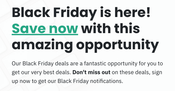 Black Friday Headline 