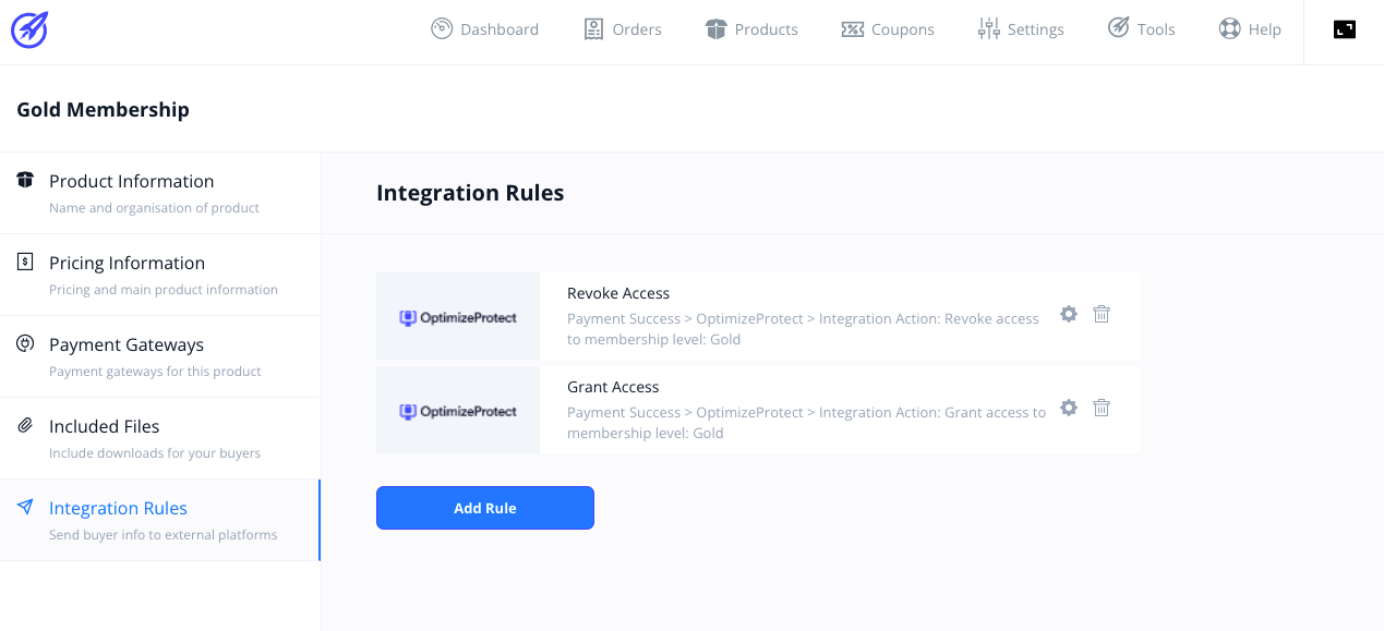 integrations rules memberships