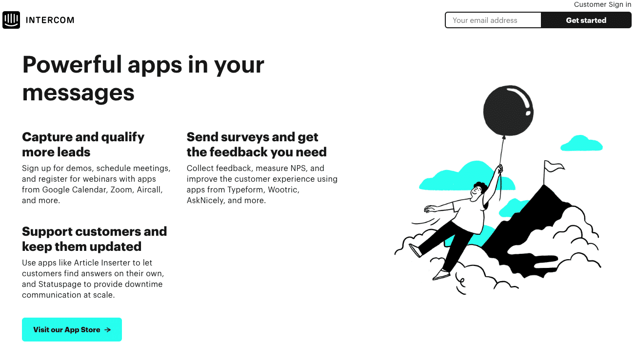 Landing page illustration - Intercom