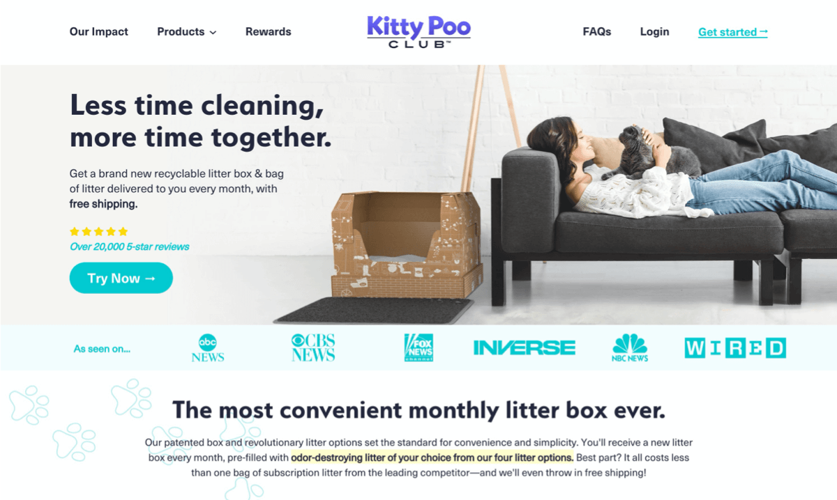 Kitty Poo Club Subscription Example