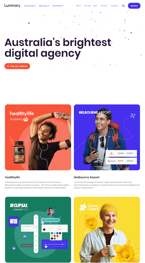 Luminary Agency Landing Page