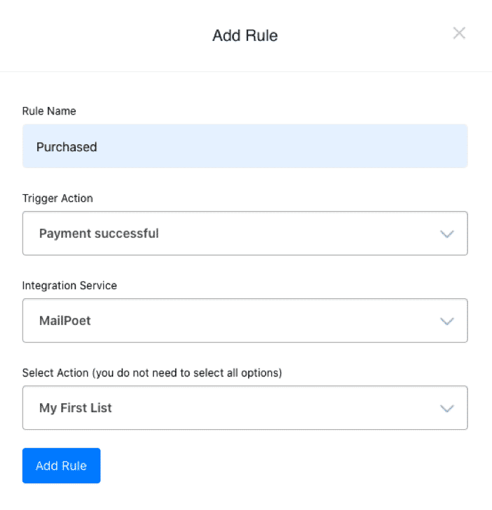 Mailpoet Checkout Rules