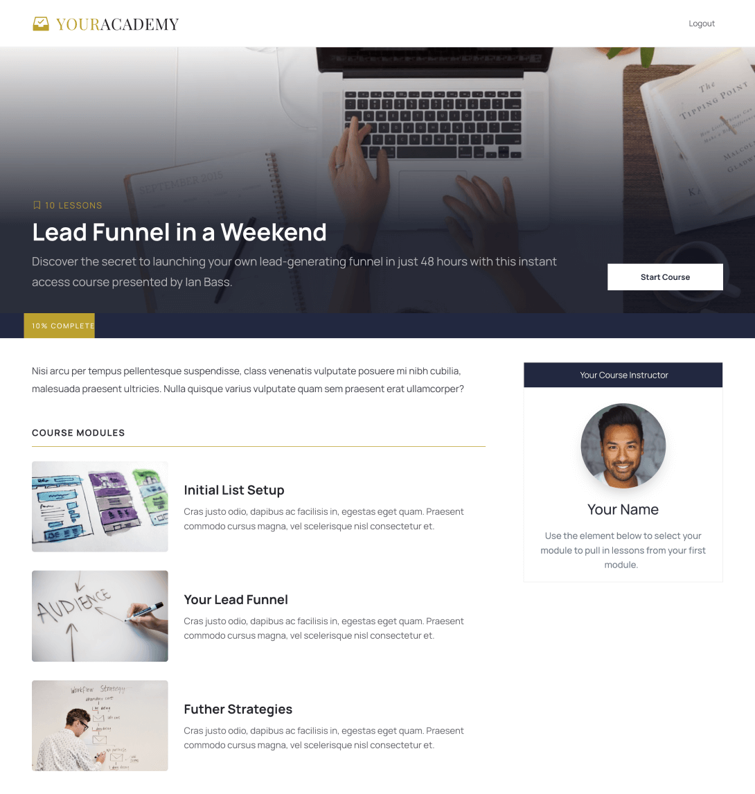 YouAcademy Membership Site Template Design