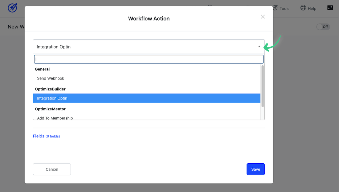 OptimizeFlow Action Integration