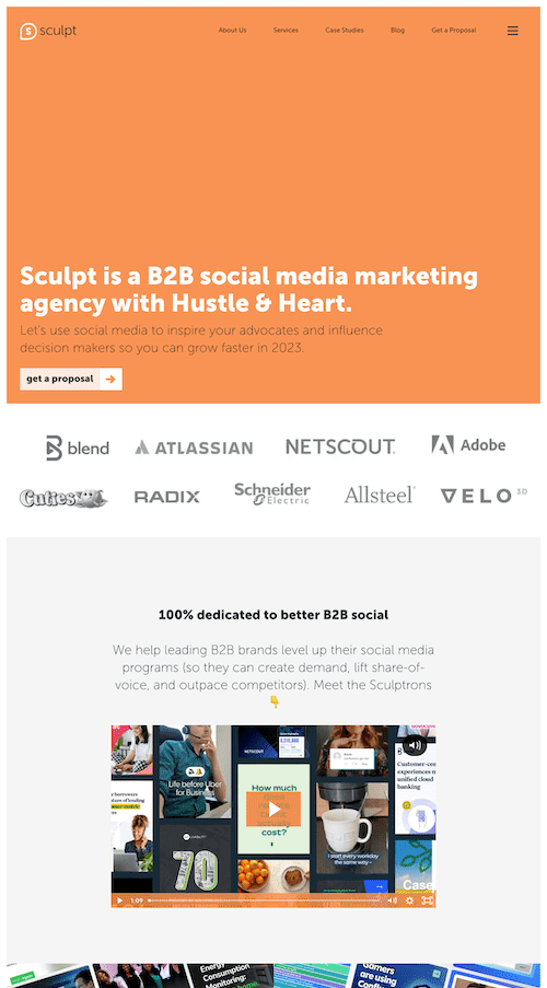 Sculpt Agency Landing Page